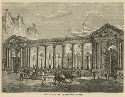 De voorkant van Grosvenor House, Londen door English School