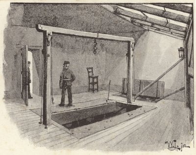 De galg in de Newgate-gevangenis door English School