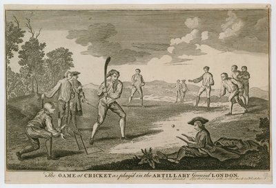 Het cricketspel zoals gespeeld op het Artillery Ground, Finsbury door English School