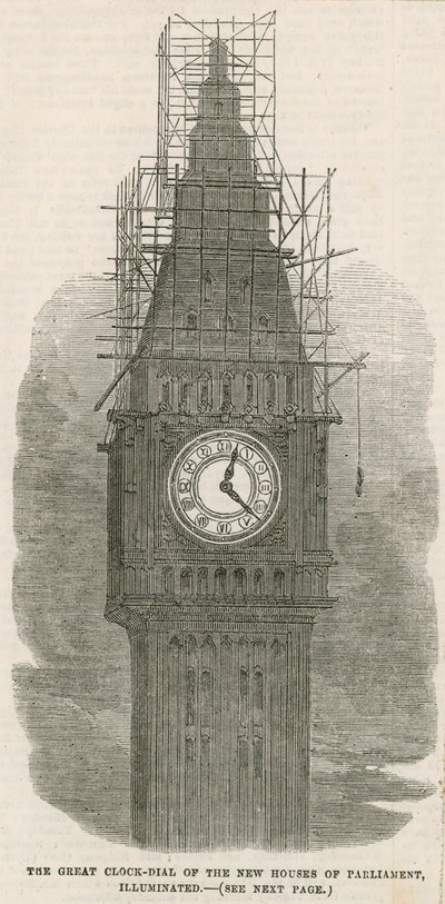De grote Klokkentoren van de nieuwe Parlementsgebouwen door English School