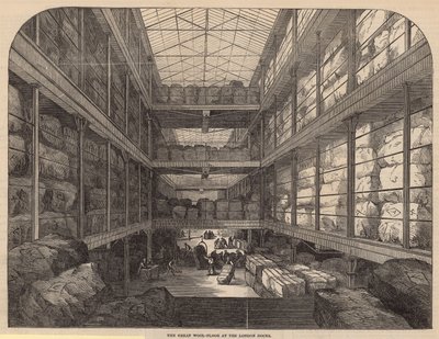 De grote wolvloer bij de Londense dokken door English School