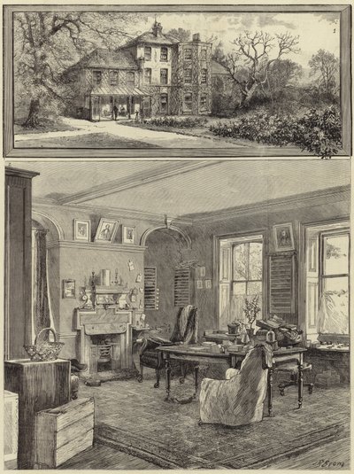 Het huis van wijlen Charles Darwin door English School
