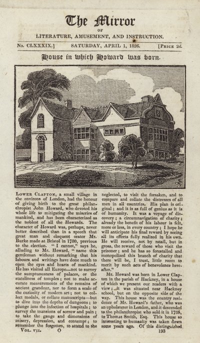 Het huis waarin John Howard werd geboren door English School