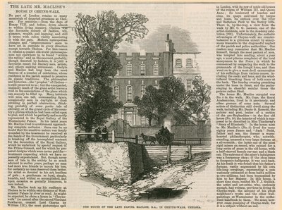 Het huis van Daniel Maclise in Cheyne Walk door English School
