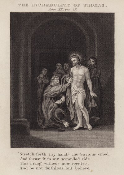 De ongeloof van Thomas, Johannes XX, vers 27 door English School
