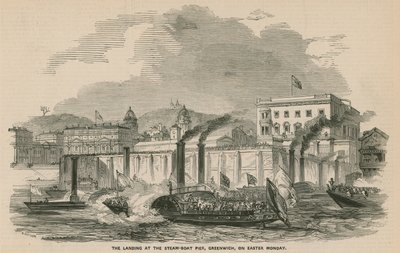 De landing bij de stoombootpier, Greenwich, op Paasmaandag door English School
