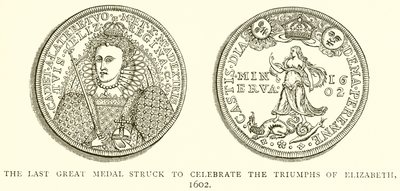 De laatste Grote Medaille geslagen ter viering van de Triomfen van Elizabeth, 1602 door English School