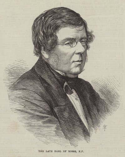 De overleden graaf van Rosse, KP (gravure) door English School