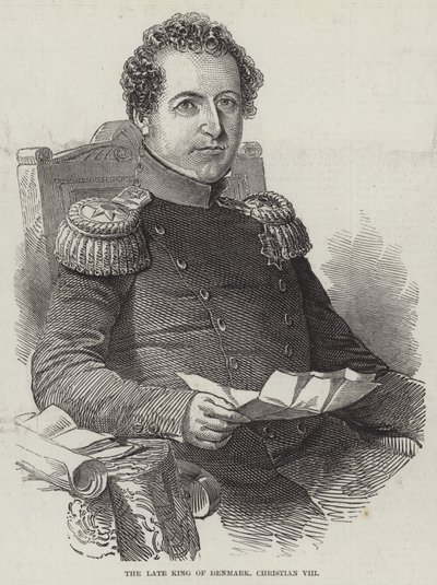 De overleden Koning van Denemarken, Christian VIII door English School