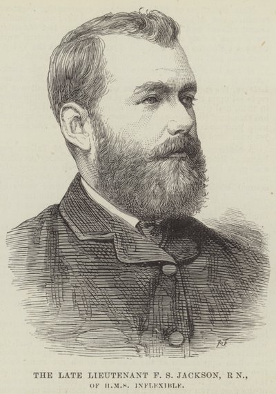 De overleden luitenant F S Jackson, RN, van HMS Inflexible door English School