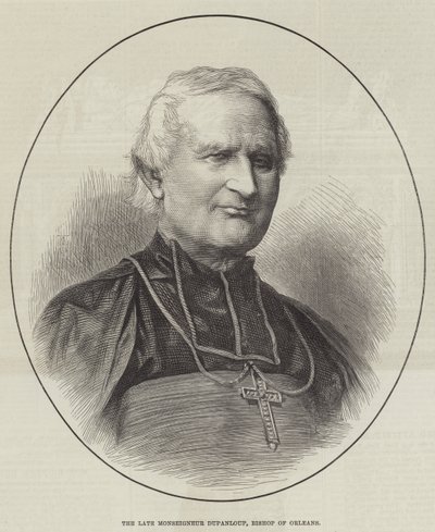 De overleden Monseigneur Dupanloup, bisschop van Orléans (gravure) door English School