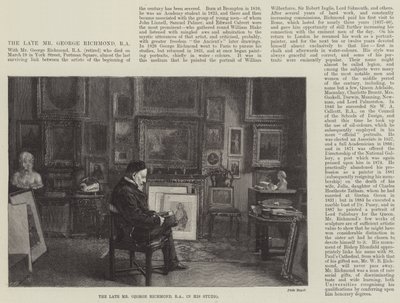 De overleden heer George Richmond, RA, in zijn studio (gravure) door English School