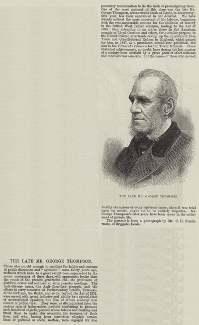 De overleden Mr George Thompson (gravure) door English School