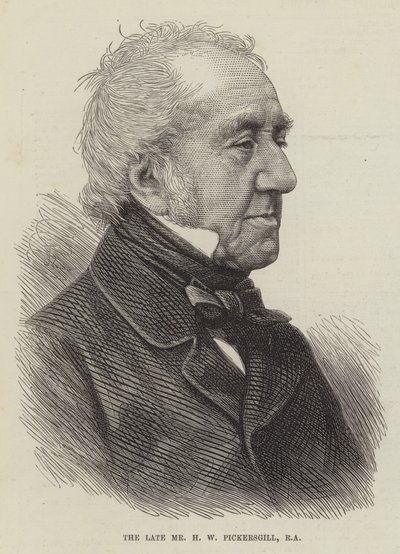 De overleden Mr H W Pickersgill, RA (gravure) door English School