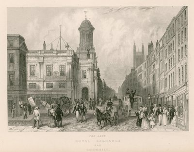 De late Royal Exchange en Cornhill, Londen door English School