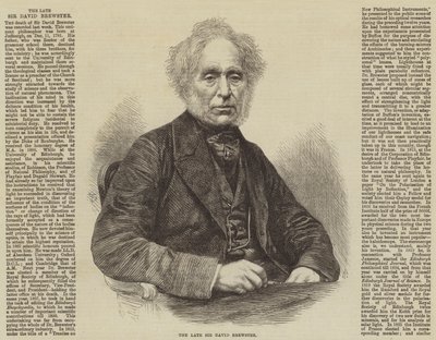 De overleden Sir David Brewster (gravure) door English School