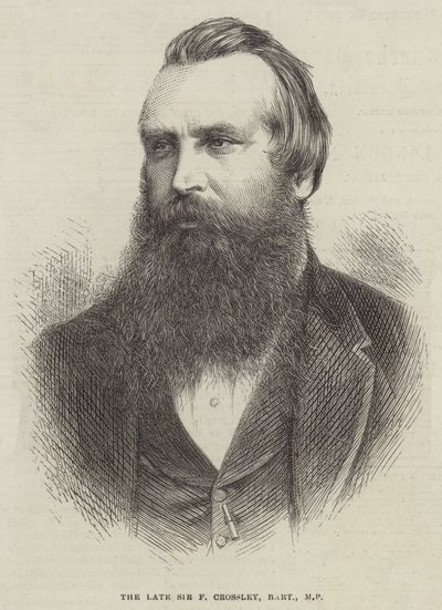 De overleden Sir F Crossley, Baronet, MP door English School