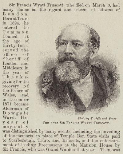 De overleden Sir Francis Wyatt Truscott door English School