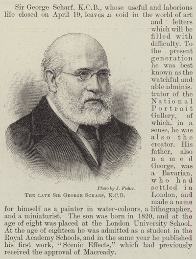 De overleden Sir George Scharf, KCB door English School