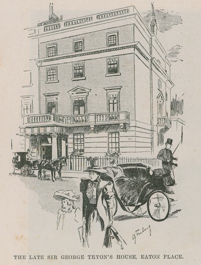 Het huis van de overleden Sir George Tryon, Easton Place, Londen door English School