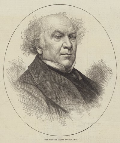 De overleden Sir James Murray, MD (gravure) door English School