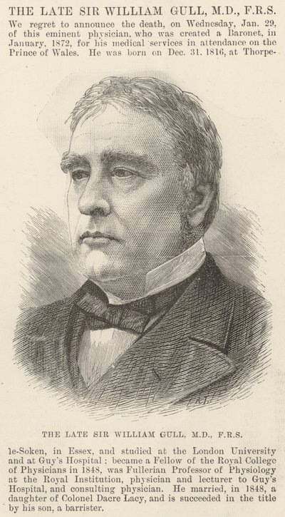 De overleden Sir William Gull, MD, FRS door English School