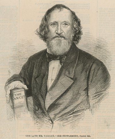 De overleden Thomas Wakley, MP voor Finsbury en oprichter van The Lancet door English School