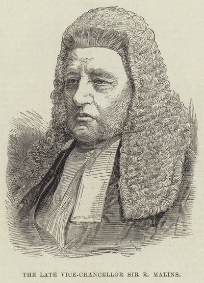 De wijlen Vice-Kanselier Sir R Malins door English School
