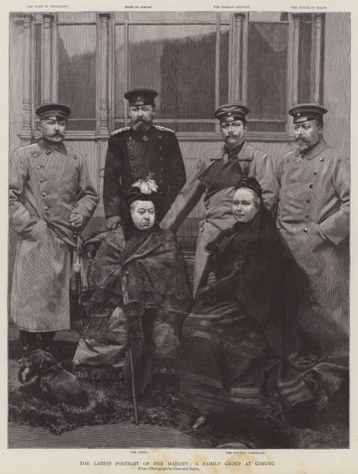 Het laatste portret van Hare Majesteit, een familiegroep in Coburg door English School