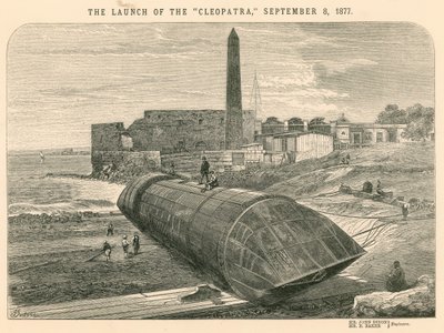 De tewaterlating van de Cleopatra, 8 september 1877 door English School