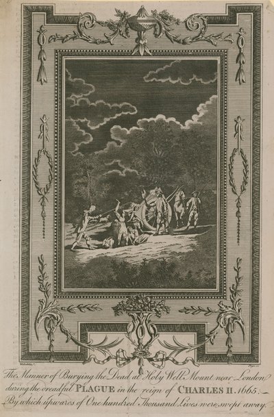 De manier van begraven van de dode lichamen bij Holy-well Mount door English School