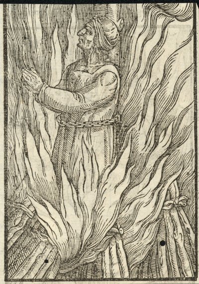 Het martelaarschap van een arme vrouw in Exeter (gravure) door English School