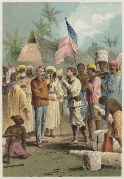 De ontmoeting van Henry Morton Stanley en David Livingstone door English School