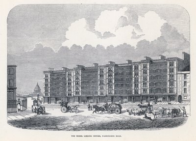 De modelwoningen, Farringdon Road, Londen door English School