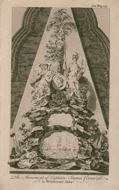 Het monument van Kapitein James Cornwall door English School
