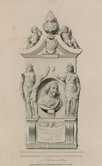 Het monument van Sir Robert Ayton door English School