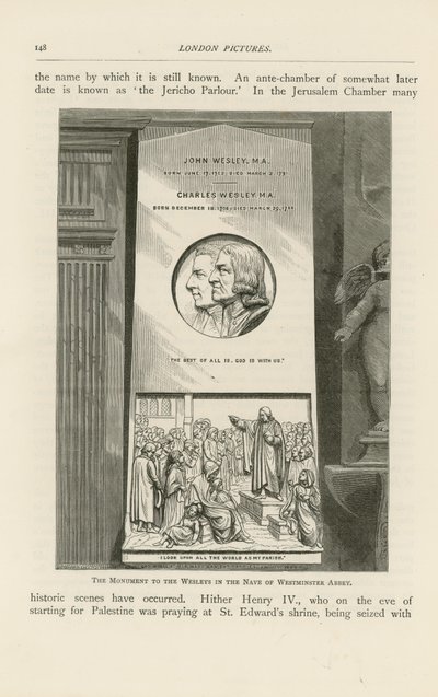 Het monument voor de Wesleys door English School