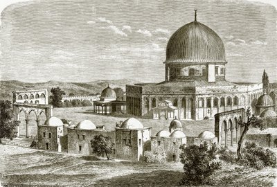 De moskee van Omar - locatie van de tempel in Jeruzalem door English School