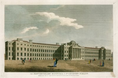 Het nieuwe Bethlehem Hospital in St Georges Fields, Londen door English School