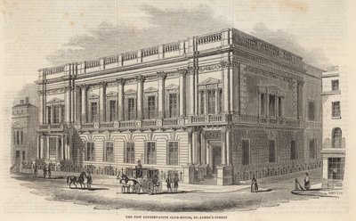 Het nieuwe Conservative Club House, St Jamess Street, Londen door English School
