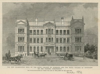 De nieuwe Examenzaal van het Royal College of Surgeons en het Royal College of Physicians door English School