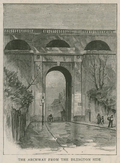 De nieuwe anti-zelfmoordhekken bij Highgate Archway: de boog vanaf de Islington kant door English School