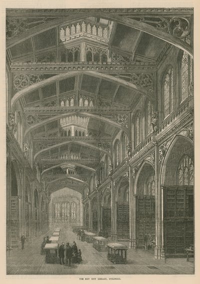 De nieuwe stadsbibliotheek, Guildhall, Londen door English School