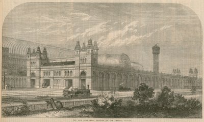 Het nieuwe hooggelegen station bij het Crystal Palace door English School