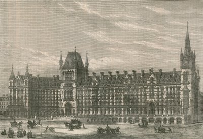 Het nieuwe hotel van het Midland Railway Station, Euston Road, Londen door English School