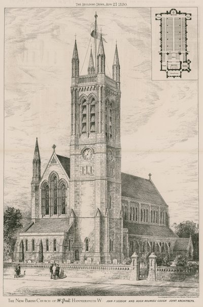 De nieuwe parochiekerk van St. Paul, Hammersmith door English School