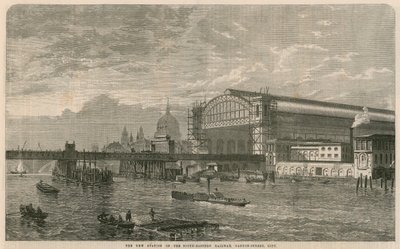 Het nieuwe station van de Zuid-Oostelijke Spoorweg, Cannon Street, Londen door English School