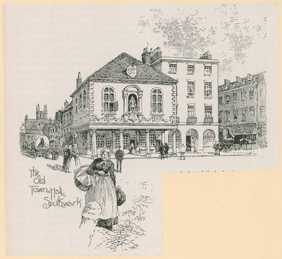 Het oude stadhuis, Borough High Street, Southwark, Londen door English School
