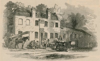 Het oude halfweg huis, Kensington, Londen door English School