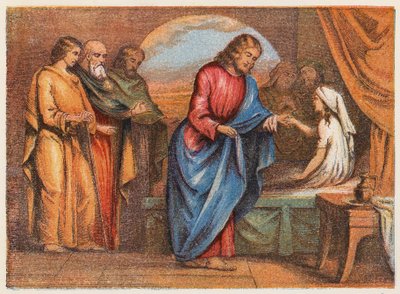 De opwekking van de dochter van Jairus door English School